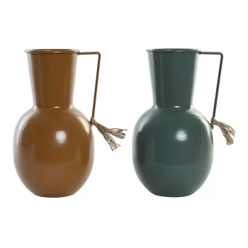 Vase DKD Home Decor 14.5 x 13 x 24 cm Metal Orange Green...