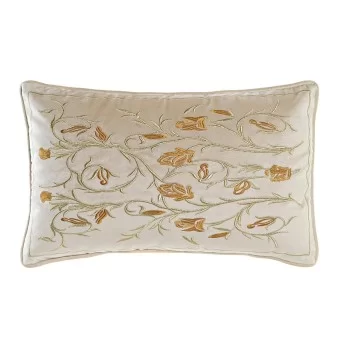 Cushion DKD Home Decor Golden 50 x 10 x 30 cm Flowers