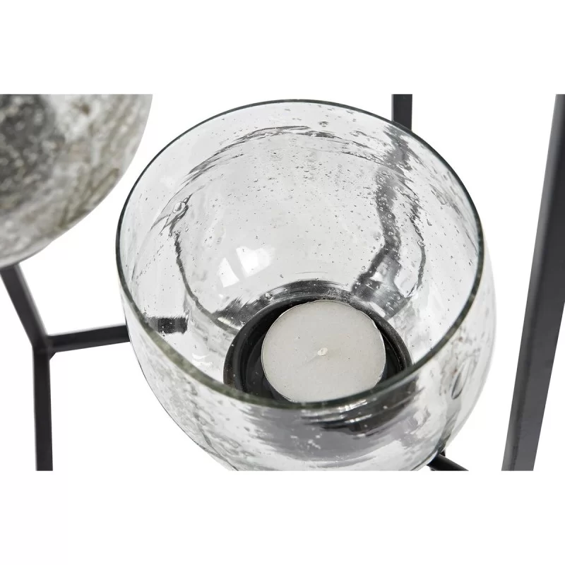 Candleholder DKD Home Decor Crystal Black...