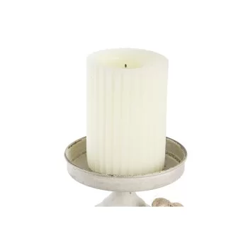 Candleholder DKD Home Decor 13 x 13 x 17,5 cm Metal White 2