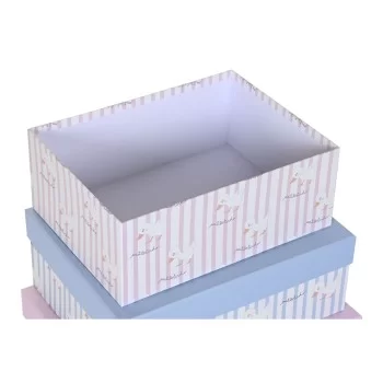 Set of Stackable Organising Boxes DKD Home Decor Blue... 2