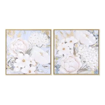 Painting DKD Home Decor Flowers Romantic 60 x 3,5 x 60 cm...
