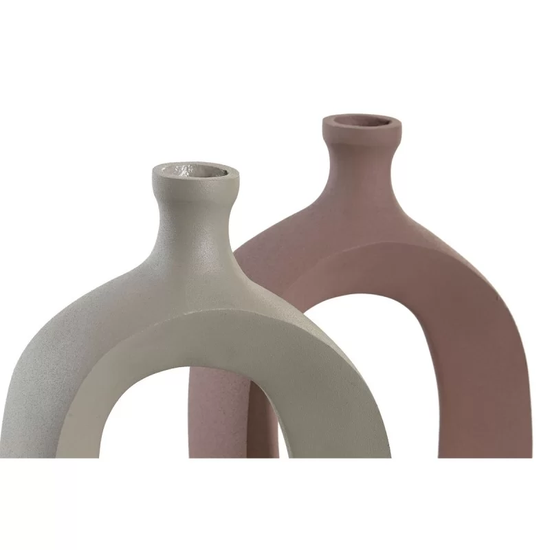 Vase DKD Home Decor 16 x 6 x 24 cm Beige Pink...