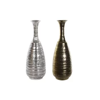 Vase DKD Home Decor 24 x 24 x 67 cm Aged finish Silver...