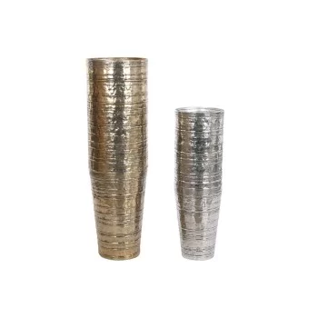 Vase DKD Home Decor Golden Silver Aluminium Modern 31 x...