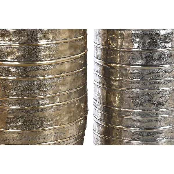 Vase DKD Home Decor Golden Silver Aluminium Modern 31 x 31 x 106 cm