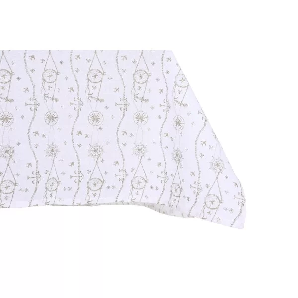 Tablecloth and napkins DKD Home Decor 150 x 250 x 0,5 cm Blue Brown White (2 Units)