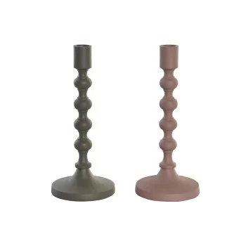 Candle Holder DKD Home Decor 10,5 x 10,5 x 23,5 cm Pink...