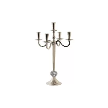 Candle Holder DKD Home Decor Silver Acrylic Aluminium...