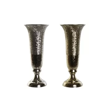 Vase DKD Home Decor Golden Silver Aluminium 13 x 13 x 33...