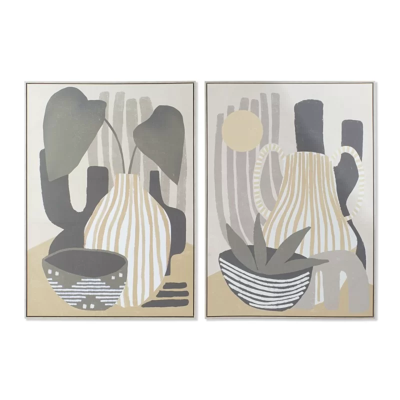 Painting DKD Home Decor 104 x 4,5 x 143,5 cm Vase Scandinavian (2 Units)