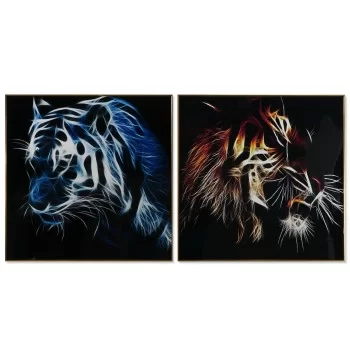 Painting DKD Home Decor Tiger 80 x 3 x 80 cm Modern (2...