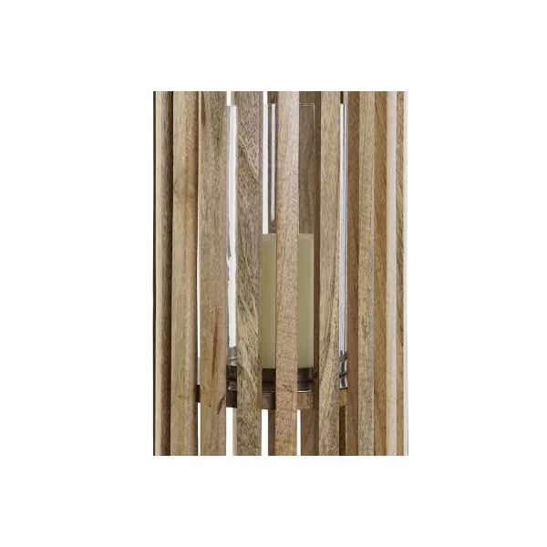 Candleholder DKD Home Decor Brown Silver Natural Crystal Mango wood 20 x 20 x 74 cm