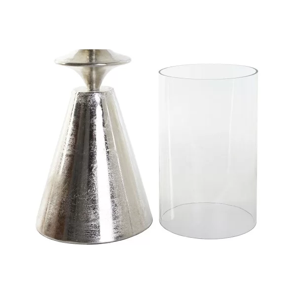 Candleholder DKD Home Decor Silver Aluminium Crystal 24 x 24 x 73 cm
