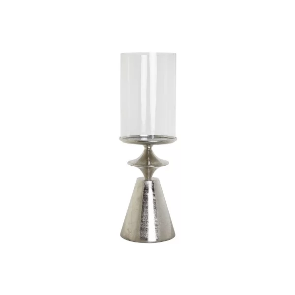 Candleholder DKD Home Decor Silver Aluminium Crystal 21 x 21 x 66 cm