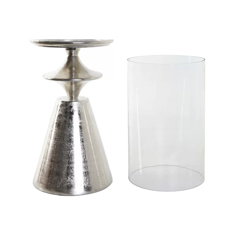Candleholder DKD Home Decor Silver Aluminium...
