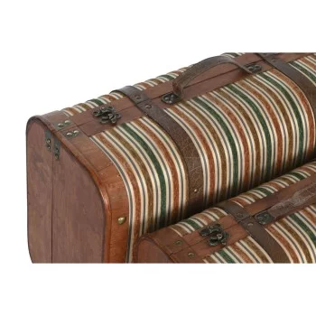 Set of Chests Home ESPRIT Brown Multicolour Wood Canvas... 2