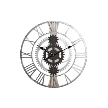 Wall Clock DKD Home Decor Silver Black MDF Iron Gears...