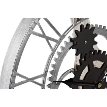 Wall Clock DKD Home Decor Silver Black MDF Iron Gears... 2