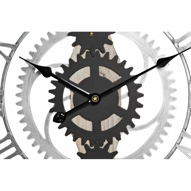 Wall Clock DKD Home Decor Silver Black MDF Iron...