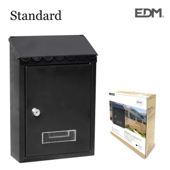 Letterbox EDM Standard 21 x 6 x 30 cm Black Steel 2
