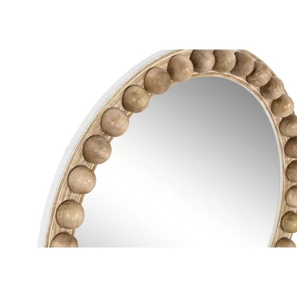 Wall mirror Home ESPRIT Brown Natural Mango wood MDF Wood Balls 54,5 x 4,5 x 54,5 cm