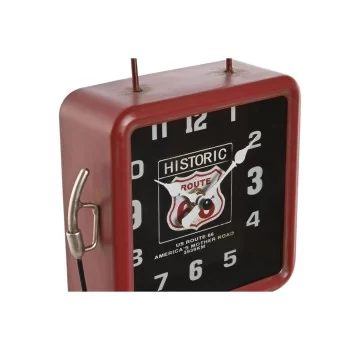 Table clock Home ESPRIT Red Metal gasolinera 18 x 10 x 34 cm 2