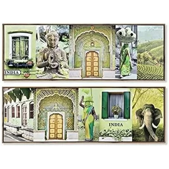 Painting DKD Home Decor 120 x 2,3 x 40 cm Canvas Green...