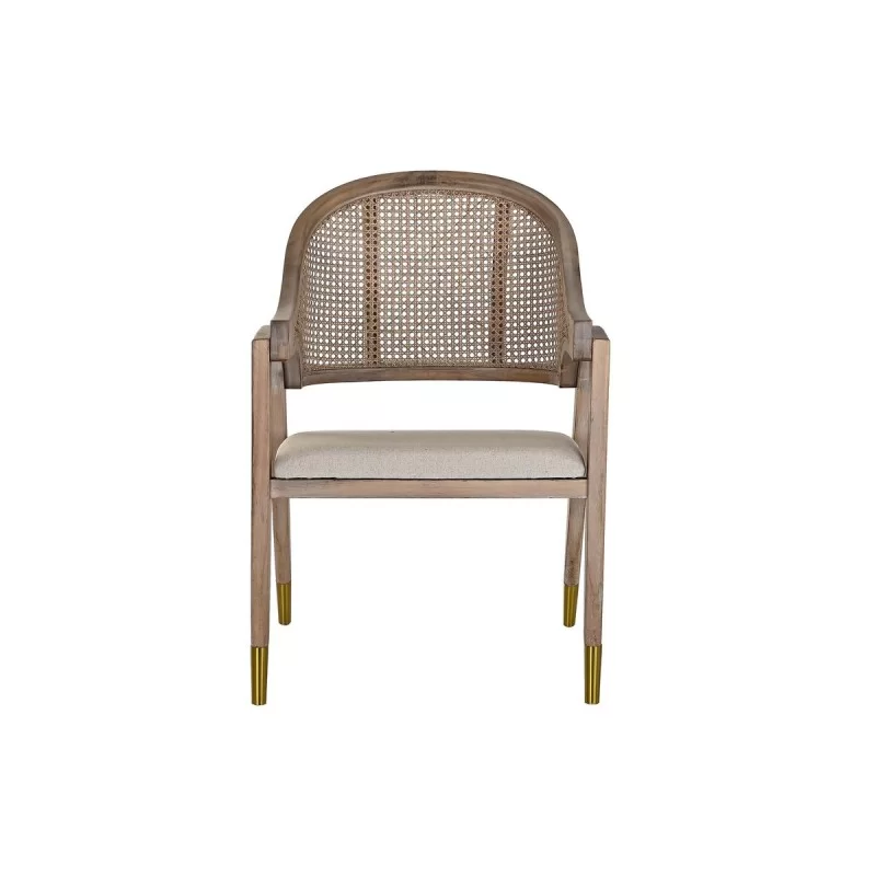 Chair with Armrests DKD Home Decor Beige...