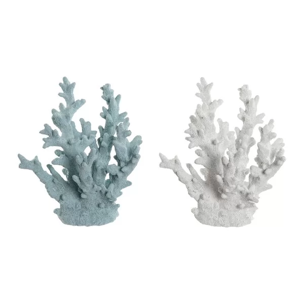 Decorative Figure Home ESPRIT Blue White Coral Mediterranean 21,5 x 18 x 21,5 cm