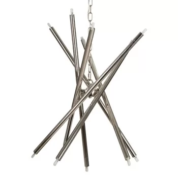 Ceiling Light 82 x 82 x 34,3 cm Crystal Metal Silver 2