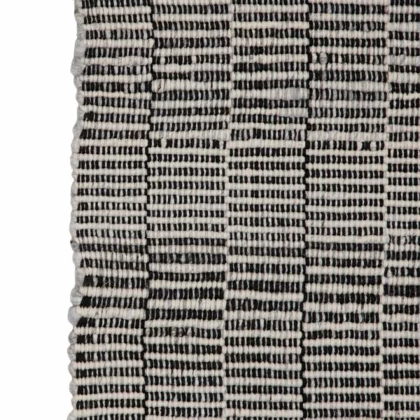 Carpet 80 x 150 cm Synthetic Fabric Black Cream