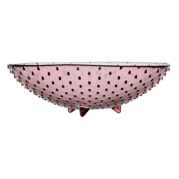 Centerpiece 30 x 30 x 9 cm Pink recycled glass