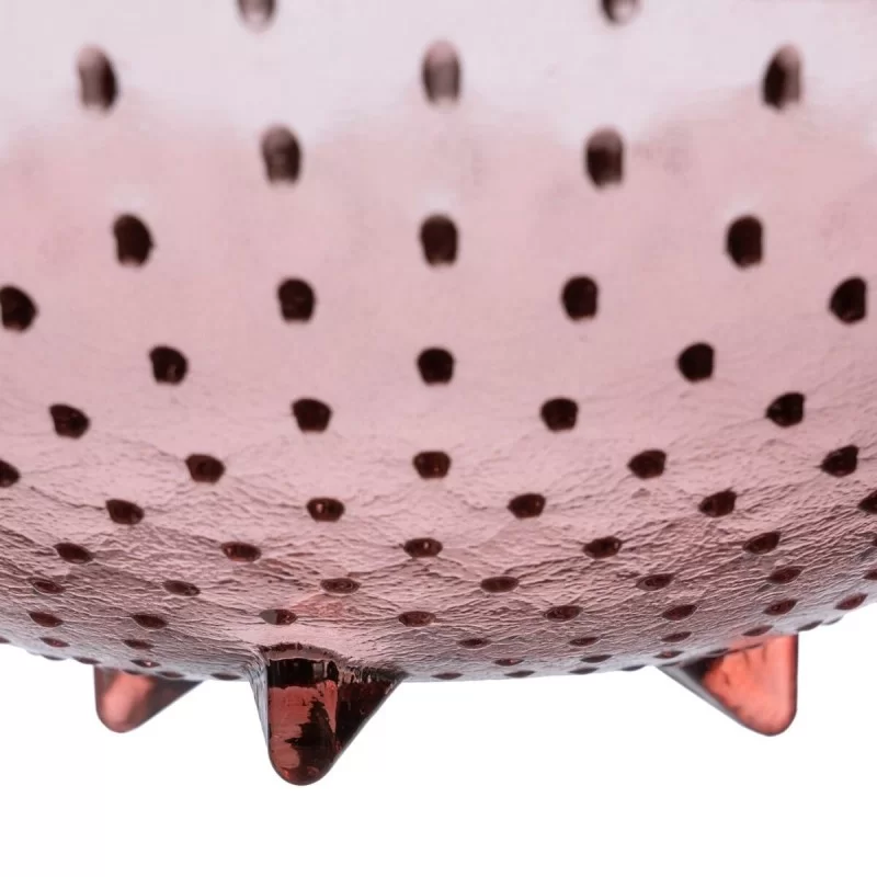 Centerpiece 30 x 30 x 9 cm Pink recycled glass