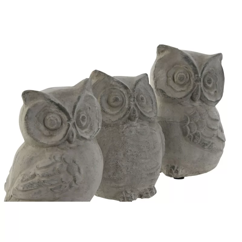 Decorative Figure Home ESPRIT Grey Owl Aged...