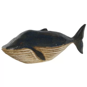 Decorative Figure Home ESPRIT White Navy Blue Whale 40 x...