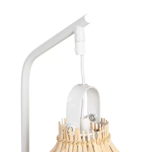 Desk lamp White Beige Iron Rattan 60 W 220 V 240 V 220-240 V 22 x 17,5 x 50 cm