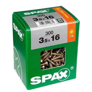 Box of screws SPAX Yellox Wood Flat head 75 Pieces (5 x...