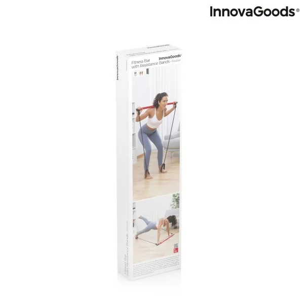 Fitness Bar with Resistance Bands and Exercise Guide Resibar InnovaGoods V0103467 Black (Refurbished B)