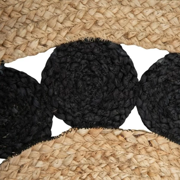 Carpet 120 x 120 x 1 cm Natural Black Jute