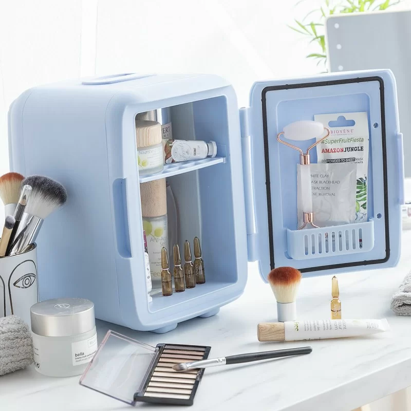 Mini Cosmetics Fridge Frecos InnovaGoods Blue 4...
