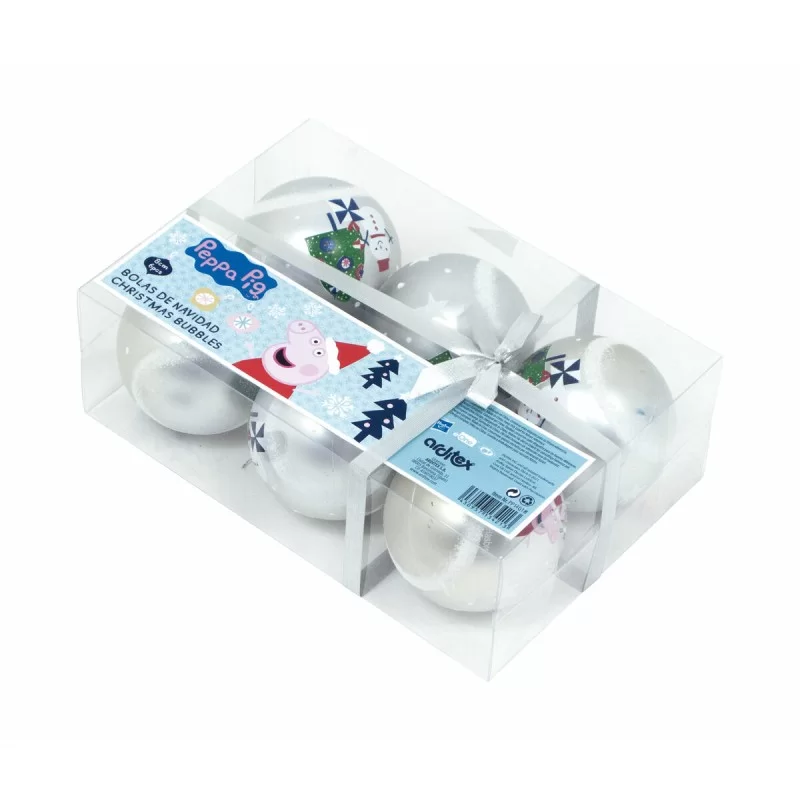 Christmas Bauble Peppa Pig Cosy corner Silver 6...