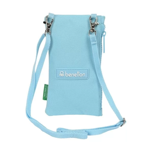 Purse Benetton Sequins Mobile cover Light Blue