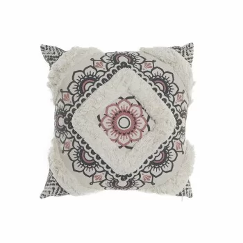 Cushion DKD Home Decor 8424001833795 White Black Squared...