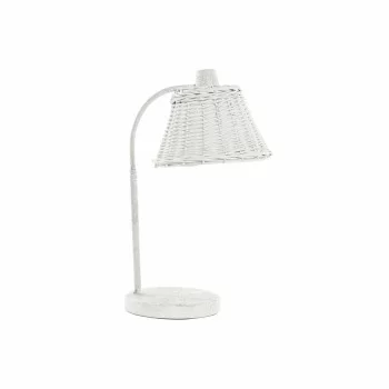 Desk lamp DKD Home Decor Metal White wicker 220 V 50 W...