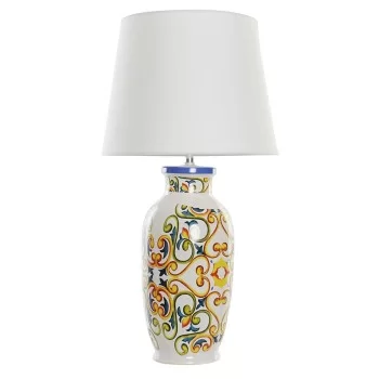Desk lamp DKD Home Decor Ceramic Linen White (34 x 34 x...