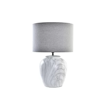 Desk lamp DKD Home Decor Canvas Ceramic Grey White (38 x...