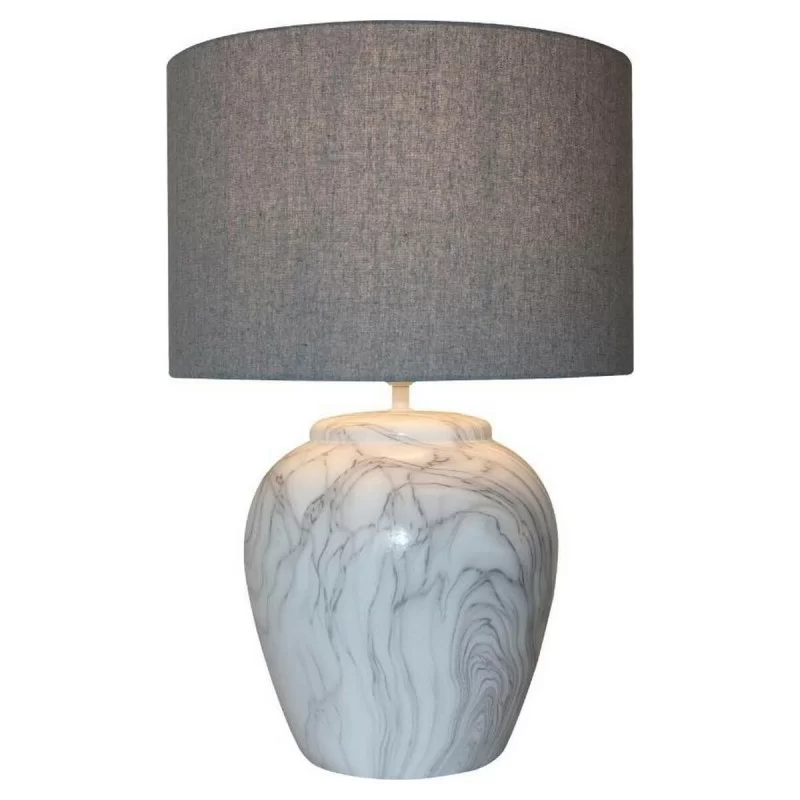 Desk lamp DKD Home Decor Canvas Ceramic Grey...