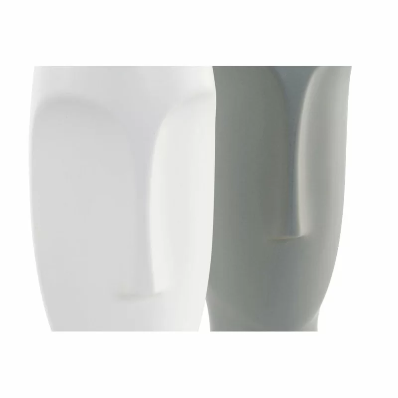 Vase DKD Home Decor White Grey Ceramic Plastic...