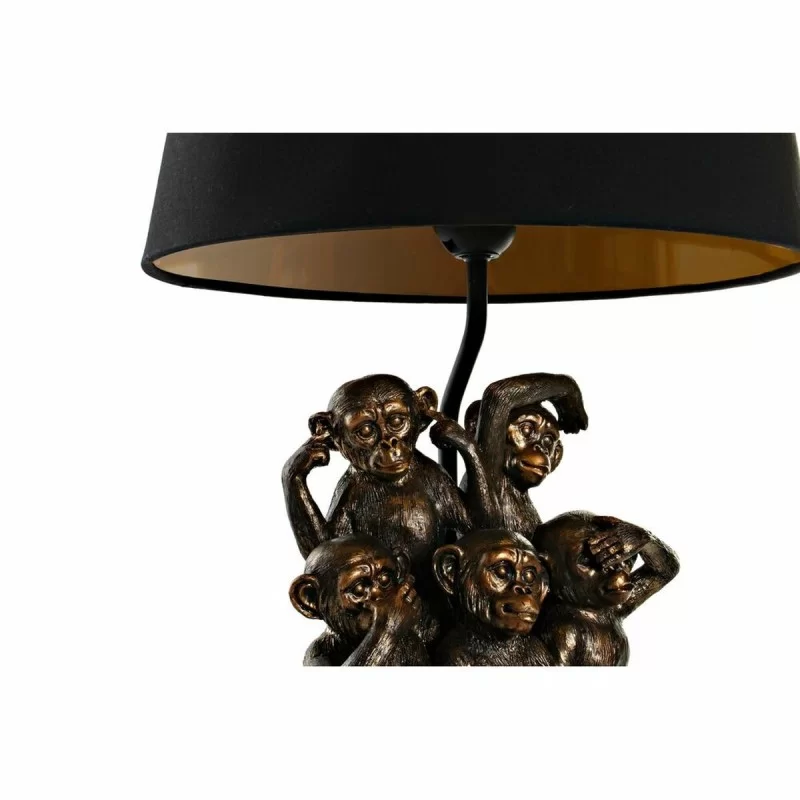 Desk lamp DKD Home Decor Black Golden Polyester...
